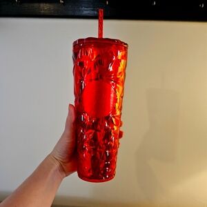 Starbucks red cup with strawStarbucks red cup with straw